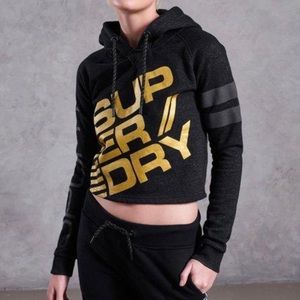 Superdry | Diagonal Black & Gold Hoddie in Gray .
